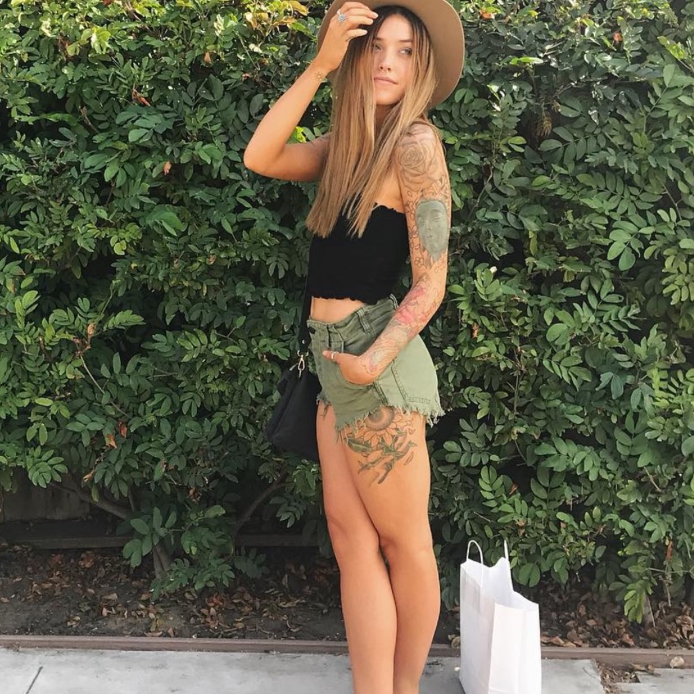 Free people army green cargo shorts